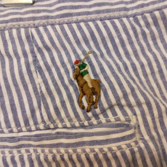 Polo Ralph Lauren shorts mens 38 blue stripe color pony stretch classic fit - Picture 3 of 10